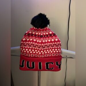 Juicy Couture Pink & Black Soft & warm Beanie Hat NWOT